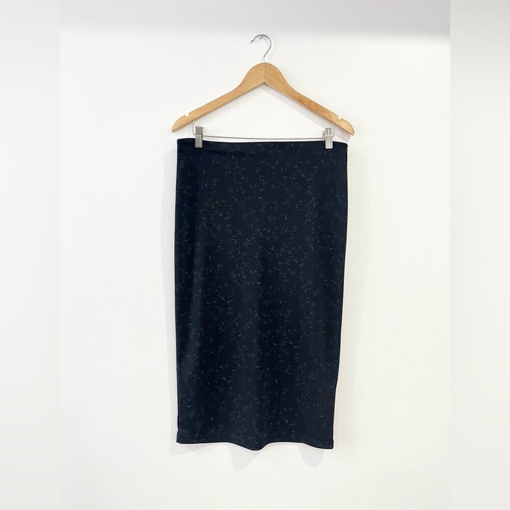 Express Vintage Black Floral Stretchy‎ Skirt Small Grunge Dark Romance y2k
